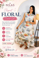 60/60 COTTON FLORAL COOD SET ( 2 PCS CODE K314 )